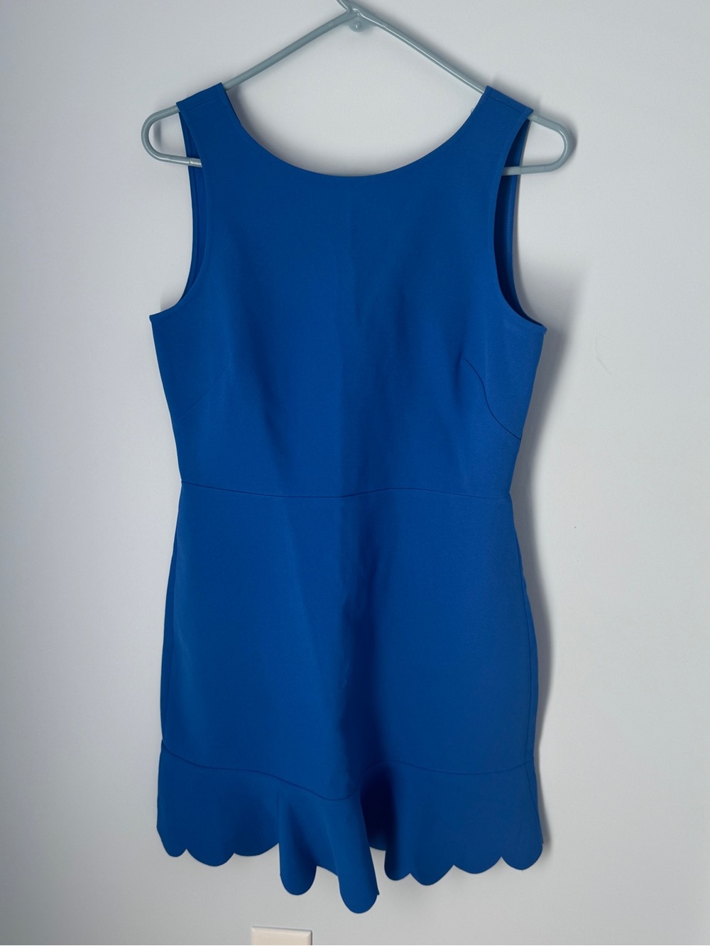 J. Crew Royal Blue Cobalt Sapphire Sleeveless Scallop Hem Midi Dress